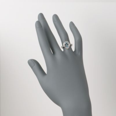 1.55 ct. t.w. Aquamarine and .10 ct. t.w. Diamond Ring in 14kt White Gold &mdash; Alt Image 2