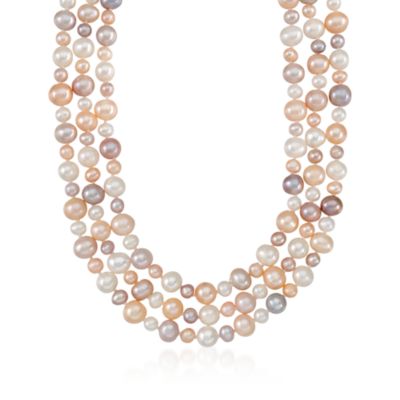 4-8mm Multicolored Cultured Pearl Necklace With 14kt Yellow Gold Clasp &mdash; Alt Image 1