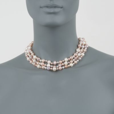 4-8mm Multicolored Cultured Pearl Necklace With 14kt Yellow Gold Clasp &mdash; Alt Image 2