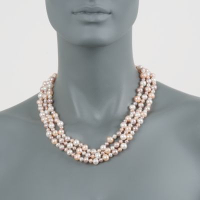 4-8mm Multicolored Cultured Pearl Necklace With 14kt Yellow Gold Clasp &mdash; Alt Image 4