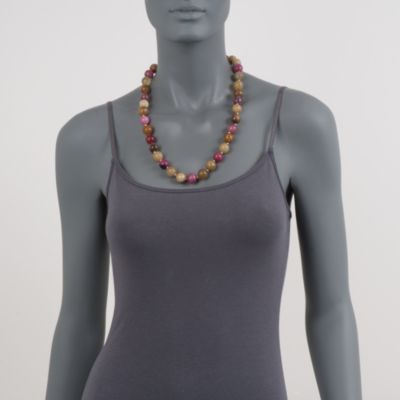 Multicolored Jade Bead Necklace With 14kt Yellow Gold Clasp &mdash; Alt Image 5
