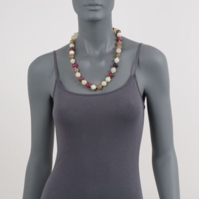 Jade Bead Necklace in Sterling Silver &mdash; Alt Image 5