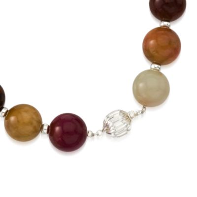 Jade Bead Necklace in Sterling Silver &mdash; Alt Image 6