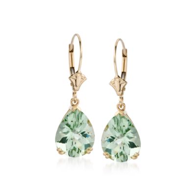5.50 ct. t.w. Green Amethyst Earrings in 14kt Yellow Gold &mdash; Alt Image 1