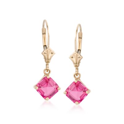 2.00 ct. t.w. Pink Topaz Earrings in 14kt Yellow Gold &mdash; Alt Image 1