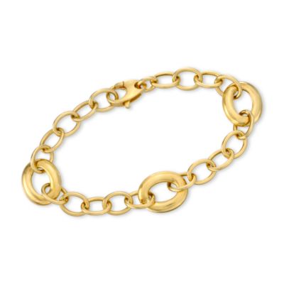 Italian Vermeil Oval-Link Bracelet. 8.5" &mdash; Alt Image 1