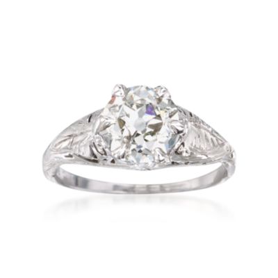 C. 1990 Vintage 1.50 Carat Diamond Solitaire Engagement Ring in 14kt White Gold. Size 5.75 &mdash; Alt Image 1