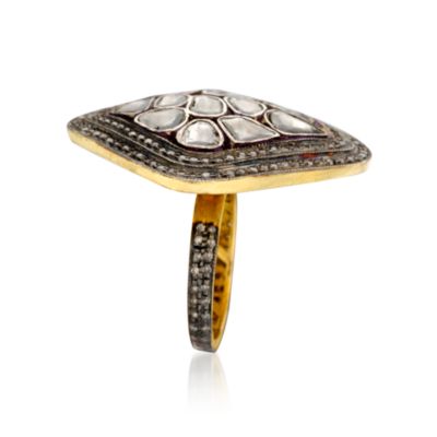 3.10 ct. t.w. Diamond Ring In Sterling Silver and 14kt Yellow Gold &mdash; Alt Image 2