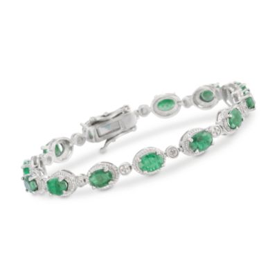 9.10 ct. t.w. Emerald Bracelet in Sterling Silver &mdash; Alt Image 1