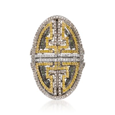 Multicolored .95 ct. t.w. Diamond Shou Symbol Ring in Sterling Silver &mdash; Alt Image 1