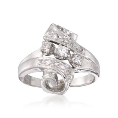 C. 1950 Vintage .26 ct. t.w. Diamond Ring In 14kt White Gold. Size 4.25 &mdash; Alt Image 1