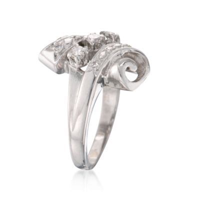 C. 1950 Vintage .26 ct. t.w. Diamond Ring In 14kt White Gold. Size 4.25 &mdash; Alt Image 2