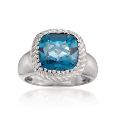 6.55 Carat London Blue Topaz Ring in Sterling Silver &mdash; Alt Image 1