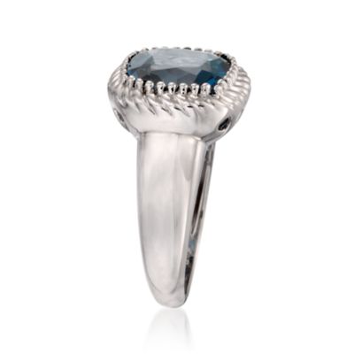 6.55 Carat London Blue Topaz Ring in Sterling Silver &mdash; Alt Image 3