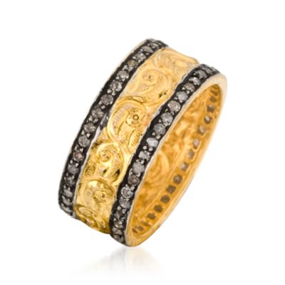 .65 ct. t.w. Natural Diamond Eternity Band In 14kt Yellow Gold and Sterling Silver With Black Rhodium &mdash; Alt Image 2