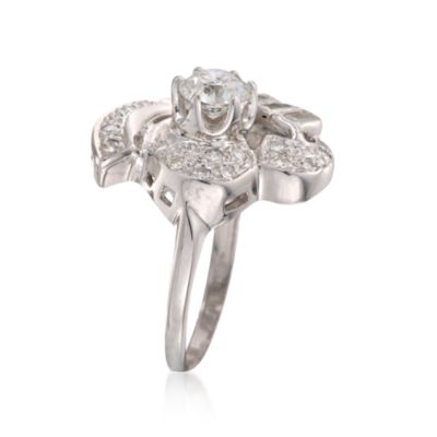 C. 1990 Vintage 1.29 ct. t.w. Diamond Ring in 14kt White Gold. Size 6 &mdash; Alt Image 2