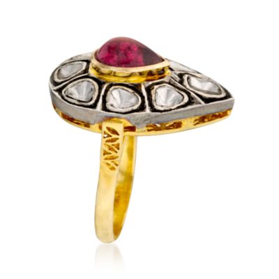 1.85 Carat Pink Tourmaline and .60 ct. t.w. Diamond Ring In Sterling Silver and 14kt Yellow Gold &mdash; Alt Image 2