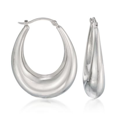 Sterling Silver Hoop Earrings &mdash; Alt Image 1