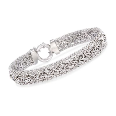 Italian Sterling Silver Byzantine Bracelet &mdash; Alt Image 1