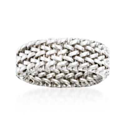 Italian Sterling Silver Mesh Ring &mdash; Alt Image 1