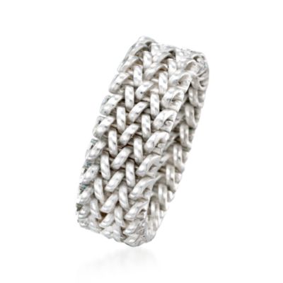 Italian Sterling Silver Mesh Ring &mdash; Alt Image 3
