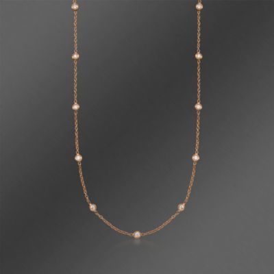 Roberto Coin 1.12 ct. t.w. Diamond Station Necklace In 18kt Rose Gold. 18" &mdash; Alt Image 1