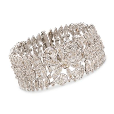 C.1980 Vintage 16.90 ct. t.w. Diamond Bracelet in 18kt White Gold. 7.5" &mdash; Alt Image 1