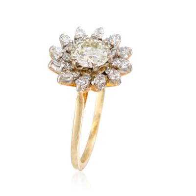 C. 1960 Vintage 1.55 ct. t.w. Diamond Ring in 14kt Yellow Gold. Size 5 &mdash; Alt Image 2