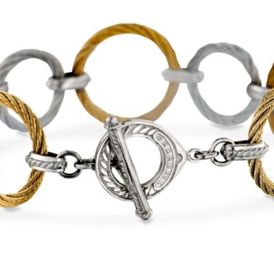 Charriol "Classique" Stainless Steel and 18kt Yellow Gold Bracelet. 7" &mdash; Alt Image 2