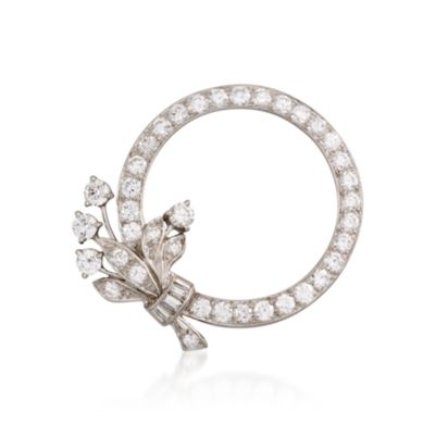 C. 1960 Vintage Tiffany & Co. 2.50 ct. t.w. Diamond Circle Flower Pin In Platinum &mdash; Alt Image 1