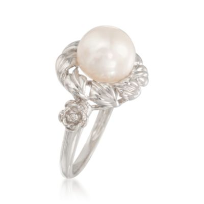 9-10mm Pearl Flower Ring In Sterling Silver &mdash; Alt Image 3