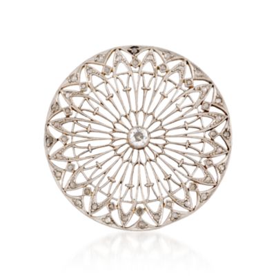C.1900 Vintage .45 ct. t.w.  Diamond Pin In Platinum and  18kt Yellow Gold &mdash; Alt Image 1