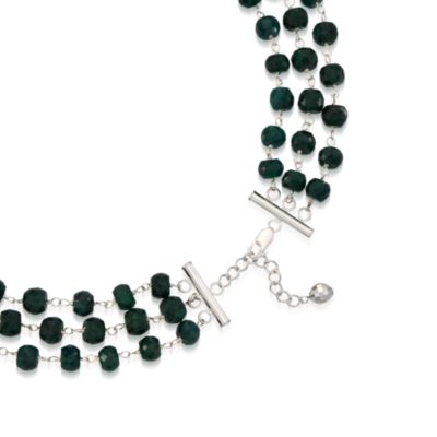420.00 ct. t.w. Emerald Three Strand Necklace With Sterling Silver. 18" &mdash; Alt Image 3