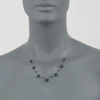 34.15 ct. t.w. Emerald Drop Necklace in 14kt Yellow Gold. 18" &mdash; Alt Image 2