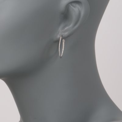 .20 ct. t.w. Diamond In-And-Out Hoop Earrings in Sterling Silver &mdash; Alt Image 2
