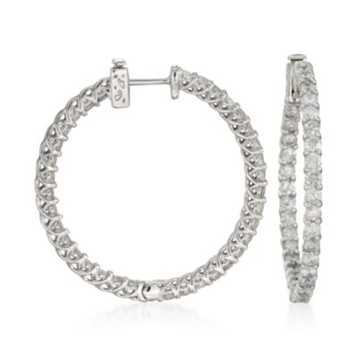 2.50 ct. t.w. Diamond In-And-Out Hoop Earrings in 14kt White Gold &mdash; Alt Image 1
