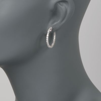2.50 ct. t.w. Diamond In-And-Out Hoop Earrings in 14kt White Gold &mdash; Alt Image 2