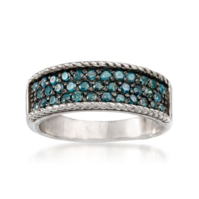 .70 ct. t.w. Blue Diamond Ring In Sterling Silver &mdash; Alt Image 1