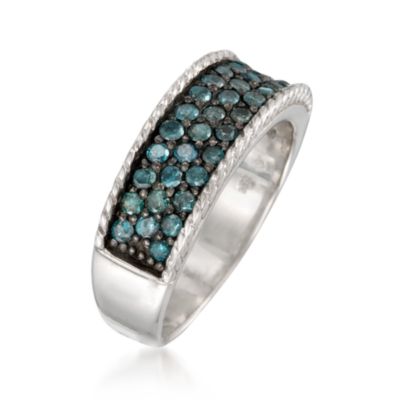 .70 ct. t.w. Blue Diamond Ring In Sterling Silver &mdash; Alt Image 3