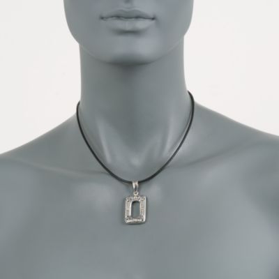 Balinese Two-Tone Pendant on a Black Leather Cord &mdash; Alt Image 2