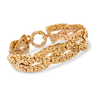 Vermeil Braided Byzantine Bracelet. 8.5" &mdash; Alt Image 1