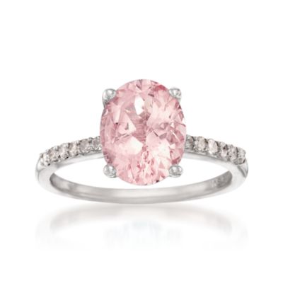2.00 Carat Pink Morganite and .15 ct. t.w. Diamond Ring in Sterling Silver &mdash; Alt Image 1