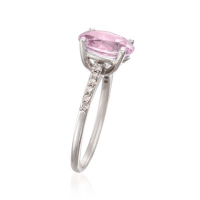 2.00 Carat Pink Morganite and .15 ct. t.w. Diamond Ring in Sterling Silver &mdash; Alt Image 3
