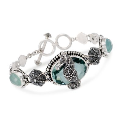8.45 ct. t.w. Chalcedony and Blue Topaz Toggle Bracelet In Sterling Silver &mdash; Alt Image 1