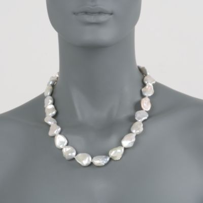 14-16mm Cultured Baroque Pearl Necklace With 14kt Yellow Gold Clasp. 18" &mdash; Alt Image 3