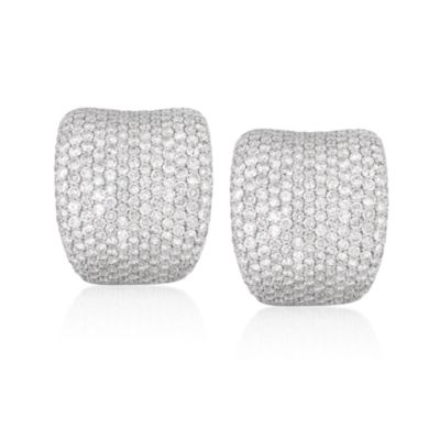 6.75 ct. t.w. Diamond Hoop Earrings in 18kt White Gold &mdash; Alt Image 1