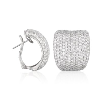 6.75 ct. t.w. Diamond Hoop Earrings in 18kt White Gold &mdash; Alt Image 3