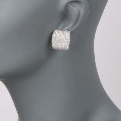 6.75 ct. t.w. Diamond Hoop Earrings in 18kt White Gold &mdash; Alt Image 2