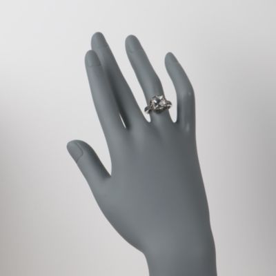 3.15 Carat White Topaz and .10 ct. t.w. Black Diamond Ring in Sterling Silver With Rhodium &mdash; Alt Image 2