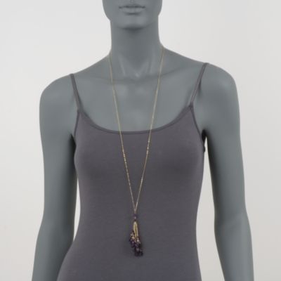 28.00 ct. t.w. Amethyst Briolette Tassel Necklace In 14kt Yellow Gold. 36" &mdash; Alt Image 2